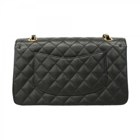 Chanel Matelasse Shoulder Bag with Double Flap and Chain, Caviar Skin, Black,... - Picture 9 of 10